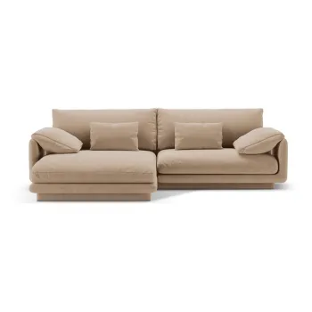 Coltar bej cu tapiterie din tesatura boucle (cu colt pe partea dreapta) Torino - Micadoni Home imagine