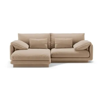 Coltar bej cu tapiterie din tesatura boucle (cu colt pe partea dreapta) Torino - Micadoni Home imagine