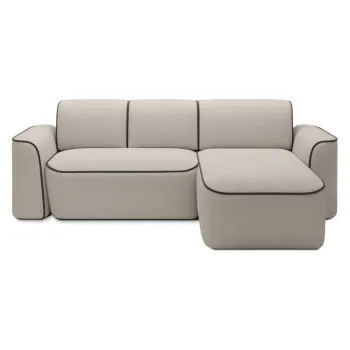 Coltar bej cu tapiterie din tesatura boucle (cu colt pe partea stanga/cu sezlong) Ume - ELTAP imagine