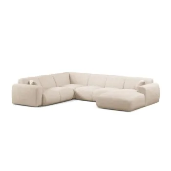 Coltar bej cu tapiterie din tesatura boucle (in forma de 