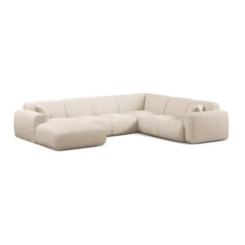 Coltar bej cu tapiterie din tesatura boucle (in forma de 