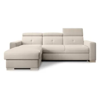 Coltar bej extensibil/cu spatiu de depozitare (cu colt pe partea dreapta/cu sezlong) Fresia - ELTAP imagine