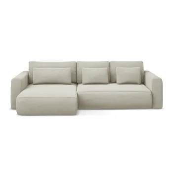 Coltar bej extensibil/cu spatiu de depozitare (cu colt pe partea dreapta/cu sezlong) Kapua - Makamii imagine