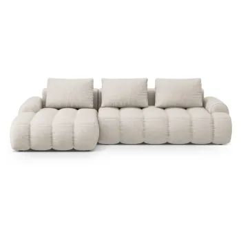 Coltar bej extensibil/cu spatiu de depozitare (cu colt pe partea dreapta/cu sezlong) Linz - Cosmopolitan Design imagine