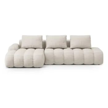 Coltar bej extensibil/cu spatiu de depozitare (cu colt pe partea dreapta/cu sezlong) Linz - Cosmopolitan Design imagine