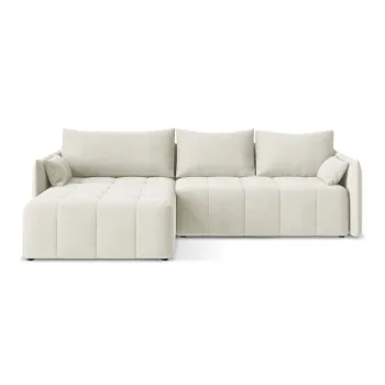 Coltar bej extensibil/cu spatiu de depozitare (cu colt pe partea dreapta/cu sezlong) Moku - Makamii imagine