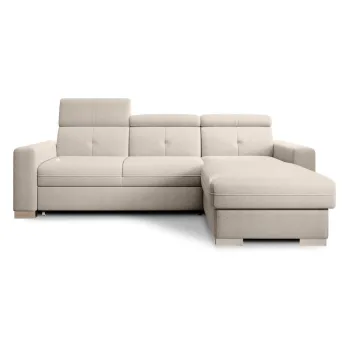 Coltar bej extensibil/cu spatiu de depozitare (cu colt pe partea stanga/cu sezlong) Fresia - ELTAP imagine