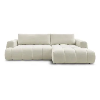 Coltar bej extensibil/cu spatiu de depozitare (cu colt pe partea stanga/cu sezlong) Fuji - Bobochic Paris imagine