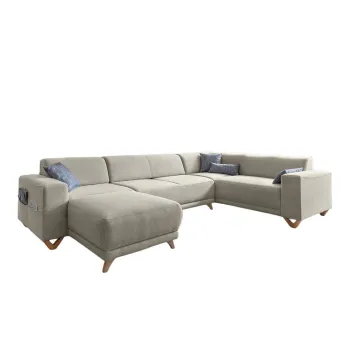 Coltar bej extensibil/cu spatiu de depozitare (cu colt pe partea stanga/in forma de 