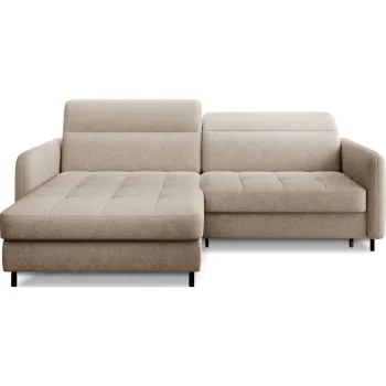 Coltar bej extensibil/cu spatiu de depozitare cu tapiterie din chenille (cu colt pe partea dreapta/cu sezlong) Gomsi - ELTAP imagine