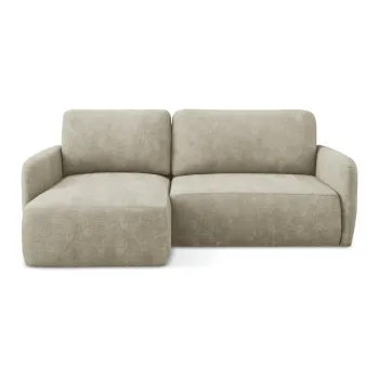 Coltar bej extensibil/cu spatiu de depozitare cu tapiterie din chenille (cu colt pe partea dreapta/cu sezlong) Lilo - Makamii imagine