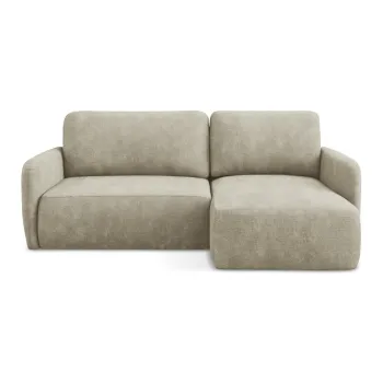 Coltar bej extensibil/cu spatiu de depozitare cu tapiterie din chenille (cu colt pe partea stanga/cu sezlong) Lilo - Makamii imagine