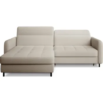 Coltar bej extensibil/cu spatiu de depozitare cu tapiterie din tesatura boucle (cu colt pe partea dreapta/cu sezlong) Gomsi - ELTAP imagine