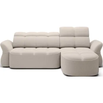 Coltar bej extensibil/cu spatiu de depozitare cu tapiterie din tesatura boucle (cu colt pe partea stanga/cu sezlong) Beneth - ELTAP imagine