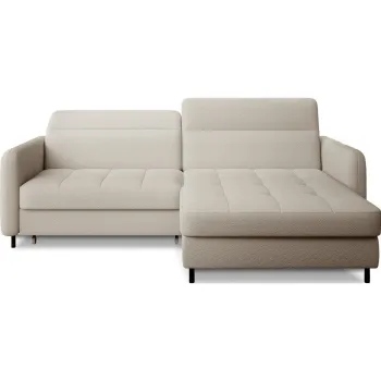 Coltar bej extensibil/cu spatiu de depozitare cu tapiterie din tesatura boucle (cu colt pe partea stanga/cu sezlong) Gomsi - ELTAP imagine