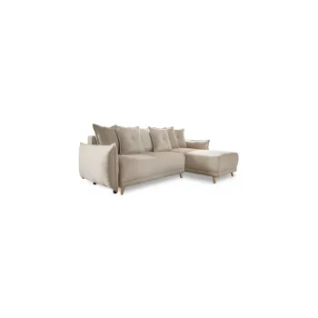 Coltar bej extensibil cu tapiterie din catifea reiata (colt variabil) Lazy Lukka - Miuform imagine