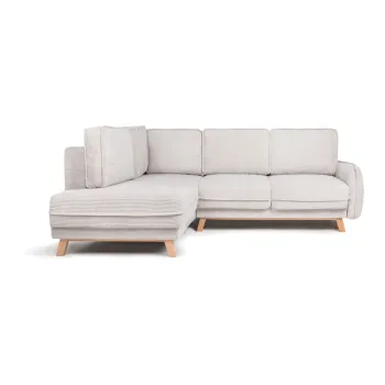 Coltar bej extensibil cu tapiterie din catifea reiata (cu colt pe partea dreapta) Tori - Bonami Selection imagine