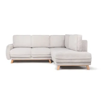 Coltar bej extensibil cu tapiterie din catifea reiata (cu colt pe partea stanga ) Tori - Bonami Selection imagine