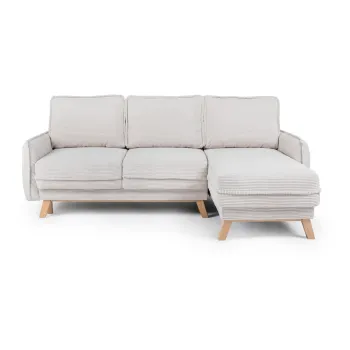 Coltar bej extensibil cu tapiterie din catifea reiata (cu colt variabil) Tori - Bonami Selection imagine