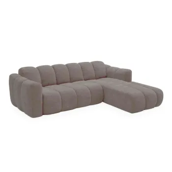 Coltar bej extensibil cu tapiterie din chenille (cu colt pe partea stanga) Michell - Miuform imagine