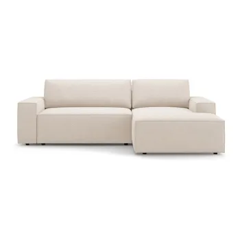 Coltar bej extensibil cu tapiterie din tesatura boucle (cu colt pe partea stanga ) Jodie - Micadoni Home imagine