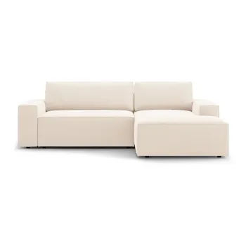 Coltar bej extensibil cu tapiterie din tesatura boucle (cu colt pe partea stanga ) Jodie - Micadoni Home imagine