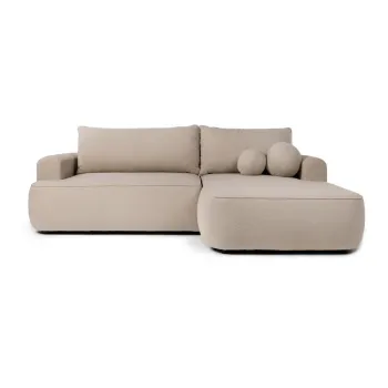 Coltar bej extensibil cu tapiterie din tesatura boucle (cu colt pe partea stanga ) Quinoa - Bonami Selection imagine