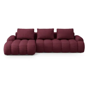 Coltar burgundy extensibil/cu spatiu de depozitare (cu colt pe partea dreapta/cu sezlong) Linz - Cosmopolitan Design imagine