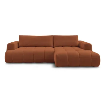 Coltar caramiziu extensibil/cu spatiu de depozitare (cu colt pe partea stanga/cu sezlong) Fuji - Bobochic Paris imagine