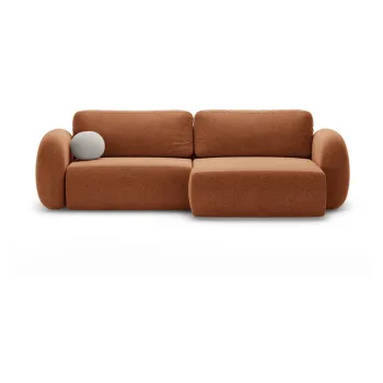 Coltar caramiziu extensibil/cu spatiu de depozitare cu tapiterie din chenille Tonale - Cosmopolitan Design imagine