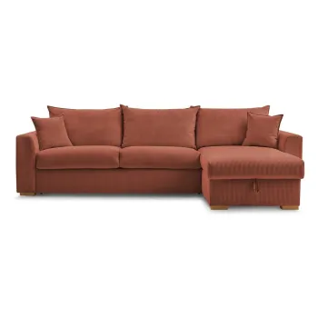 Coltar caramiziu extensibil cu tapiterie din catifea reiata (cu colt variabil) Augustin - Bobochic Paris imagine