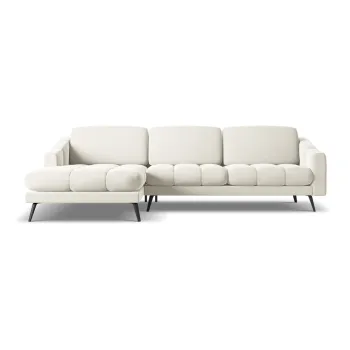 Coltar crem cu tapiterie din catifea (cu colt pe partea dreapta) Nalu - Makamii imagine