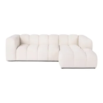 Coltar crem cu tapiterie din catifea (cu colt pe partea stanga/cu sezlong) Cube - Bonami Selection imagine