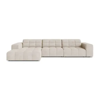 Coltar crem cu tapiterie din chenille (cu colt pe partea dreapta/cu sezlong) Chicago - Cosmopolitan Design imagine