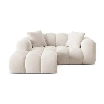 Coltar crem cu tapiterie din chenille (cu colt pe partea dreapta/cu sezlong) Treno - Cosmopolitan Design imagine