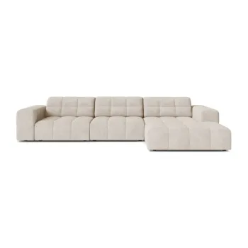 Coltar crem cu tapiterie din chenille (cu colt pe partea stanga/cu sezlong) Chicago - Cosmopolitan Design imagine