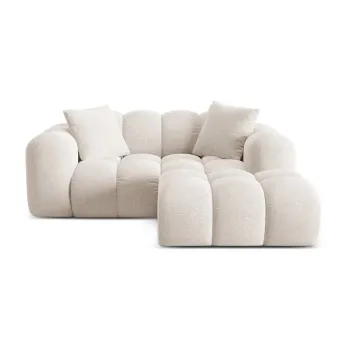 Coltar crem cu tapiterie din chenille (cu colt pe partea stanga/cu sezlong) Treno - Cosmopolitan Design imagine