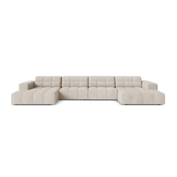 Coltar crem cu tapiterie din chenille (in forma de 