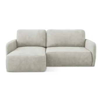 Coltar crem extensibil/cu spatiu de depozitare cu tapiterie din chenille (cu colt pe partea dreapta/cu sezlong) Lilo - Makamii imagine