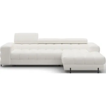 Coltar crem extensibil/cu spatiu de depozitare cu tapiterie din chenille (cu colt pe partea stanga/cu sezlong) Felro - ELTAP imagine