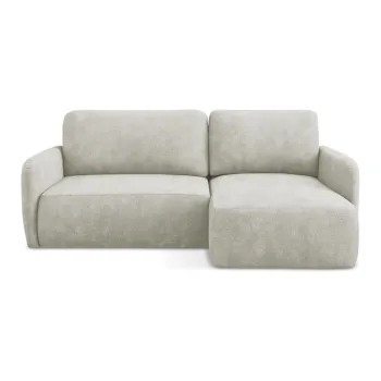 Coltar crem extensibil/cu spatiu de depozitare cu tapiterie din chenille (cu colt pe partea stanga/cu sezlong) Lilo - Makamii imagine