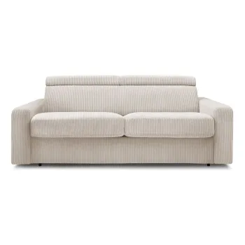 Coltar crem extensibil cu tapiterie din catifea reiata Monaco - Bobochic Paris imagine