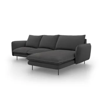 Coltar cu sezlong pe partea stanga Cosmopolitan Design Vienna, gri inchis imagine