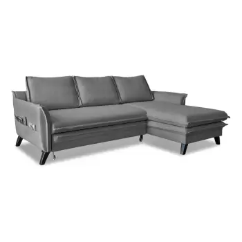 Coltar extensibil cu sezlong pe partea dreapta Miuform Charming Charlie, gri imagine