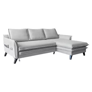 Coltar extensibil cu sezlong pe partea dreapta Miuform Charming Charlie, gri deschis imagine