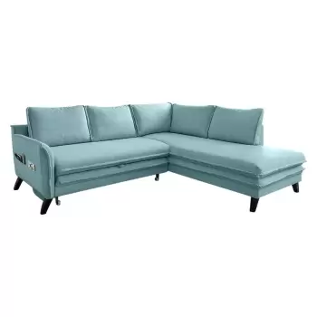 Coltar extensibil cu sezlong pe partea dreapta Miuform Charming Charlie L, albastru deschis imagine