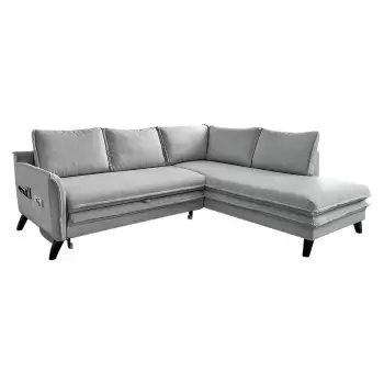 Coltar extensibil cu sezlong pe partea dreapta Miuform Charming Charlie L, gri deschis imagine