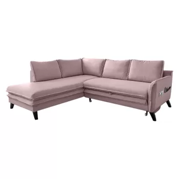 Coltar extensibil cu sezlong pe partea dreapta Miuform Charming Charlie L, roz pudra imagine