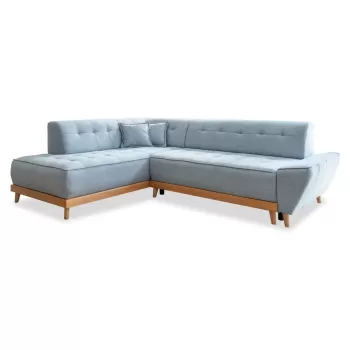 Coltar extensibil cu sezlong pe partea dreapta Miuform Dazzling Daisy L, albastru deschis imagine