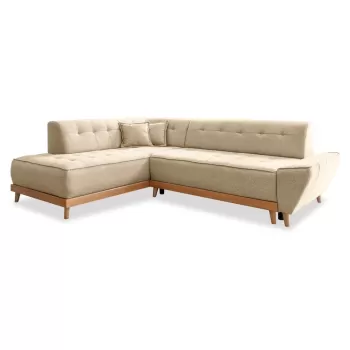 Coltar extensibil cu sezlong pe partea dreapta Miuform Dazzling Daisy L, bej imagine